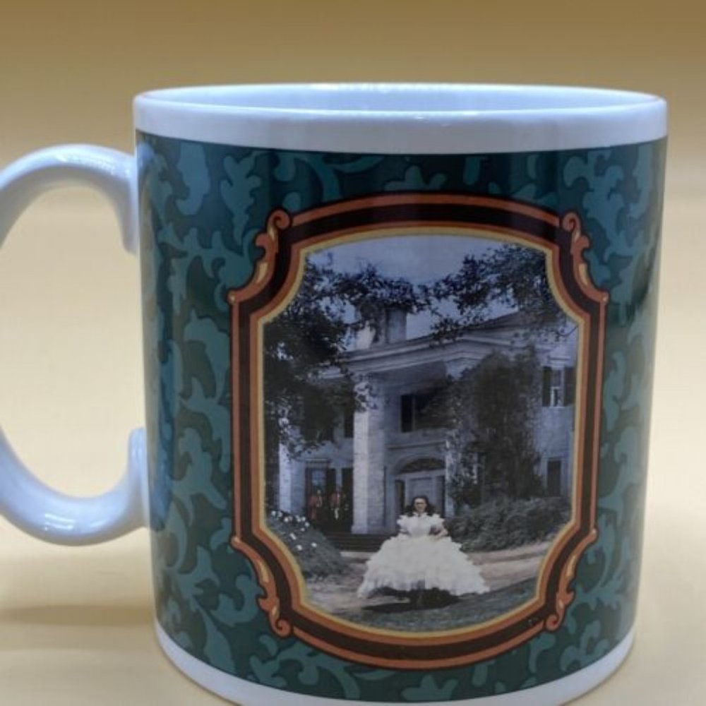 Gone With The Wind COFFEE MUG Scarlett White Dress TURNER 1989 Vintage.